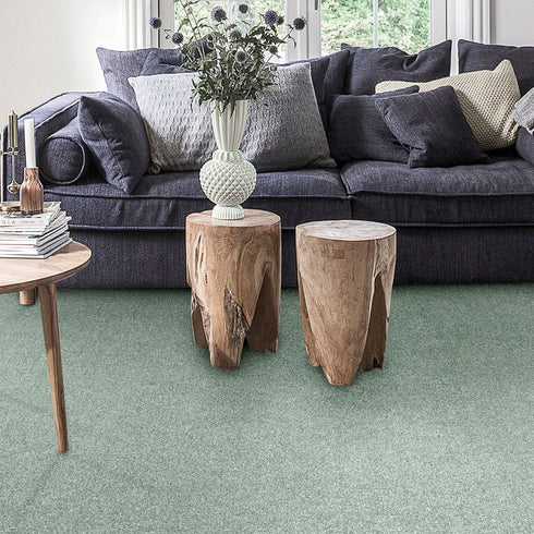 Invictus Aurelius luxury deep pile carpet in Eucalyptus Leaf – stain-resistant, fade-resistant, and ultra-soft.