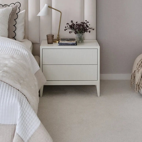 Artisan Luxury Flooring - Lusso in a modern bedroom with light tones, in color Maria