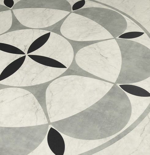 Amtico Signature in tile, with unique designs. Including custom motifs for added touch of elegance with this LVT.
