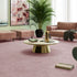 iSENSE® Subtlety carpet in a soft pink shade, complementing a vintage living room with elegant gold detailing on the furniture, adding warmth and sophistication.