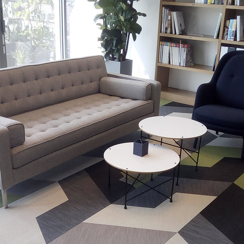 Strata - Weave+ luxury vinyl tile, with unique and highly customisable designs in a modern office section of a home.